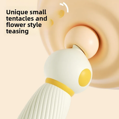 Yellow Powerful Mini Personal Massager Wand 10 Vibration Modes Quiet USB Rechargeable Soft Silicone V888-ELOSUNG40674