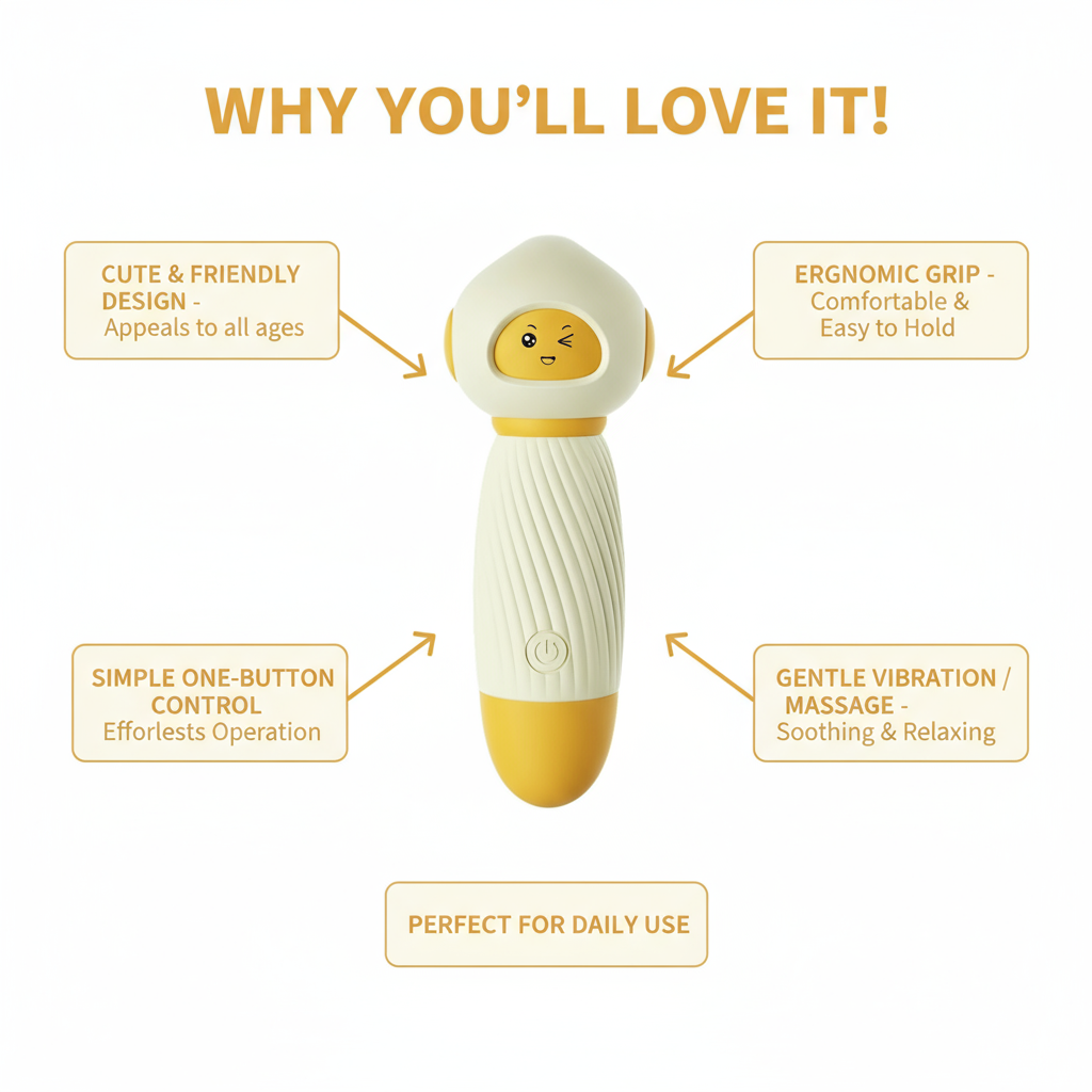 Yellow Powerful Mini Personal Massager Wand 10 Vibration Modes Quiet USB Rechargeable Soft Silicone V888-ELOSUNG40674