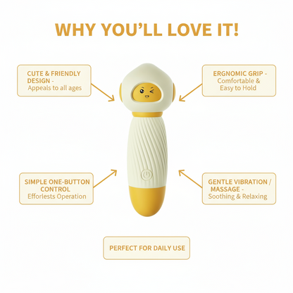 Yellow Powerful Mini Personal Massager Wand 10 Vibration Modes Quiet USB Rechargeable Soft Silicone V888-ELOSUNG40674
