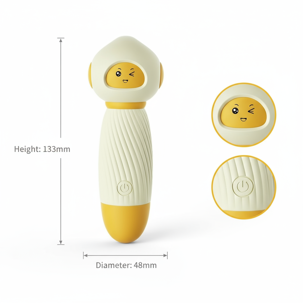 Yellow Powerful Mini Personal Massager Wand 10 Vibration Modes Quiet USB Rechargeable Soft Silicone V888-ELOSUNG40674