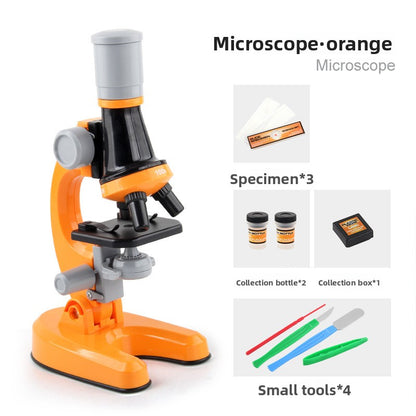 Orange Kids Biological Microscope Kit 100x 400x 1200x LED Magnification STEM Science Toy for School Students V888-ELOSUNG40678