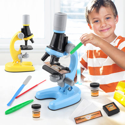 Orange Kids Biological Microscope Kit 100x 400x 1200x LED Magnification STEM Science Toy for School Students V888-ELOSUNG40678
