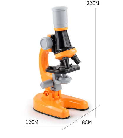 White Kids Biological Microscope Kit 100x 400x 1200x LED Magnification STEM Science Toy for School Students V888-ELOSUNG40681