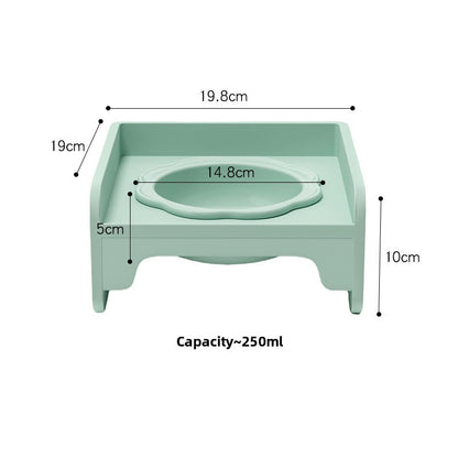 Green Ceramic Raised Cat Bowl with Splash Proof Stand 250ml Elevated Pet Feeder for Kittens and Small Dogs V888-ELOSUNG40682