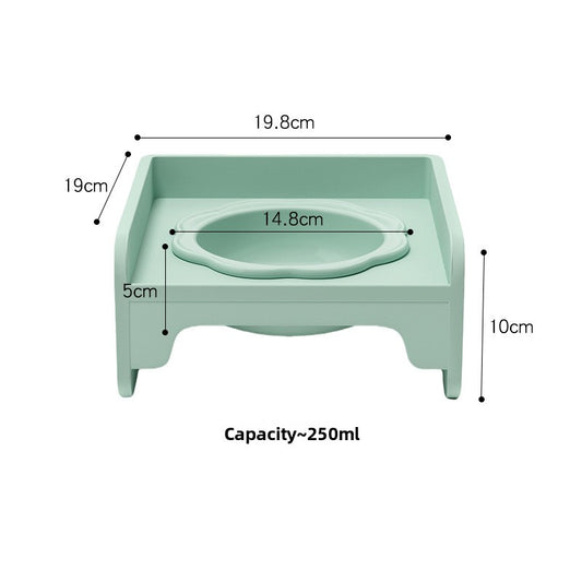 Green Ceramic Raised Cat Bowl with Splash Proof Stand 250ml Elevated Pet Feeder for Kittens and Small Dogs V888-ELOSUNG40682