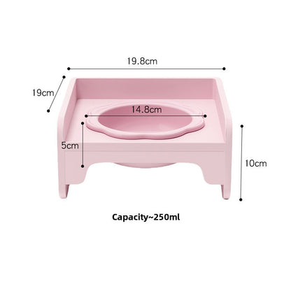 Pink Ceramic Raised Cat Bowl with Splash Proof Stand 250ml Elevated Pet Feeder for Kittens and Small Dogs V888-ELOSUNG40684