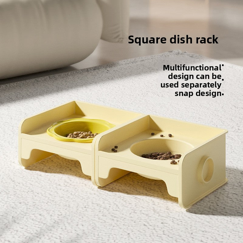 Pink Ceramic Raised Cat Bowl with Splash Proof Stand 250ml Elevated Pet Feeder for Kittens and Small Dogs V888-ELOSUNG40684