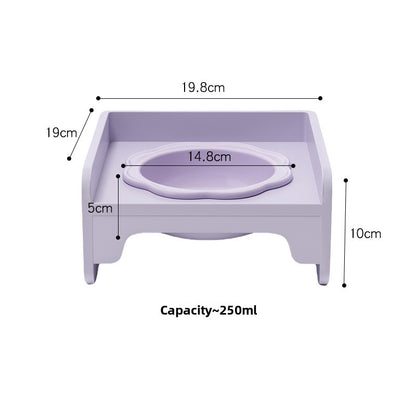 Purple Ceramic Raised Cat Bowl with Splash Proof Stand 250ml Elevated Pet Feeder for Kittens and Small Dogs V888-ELOSUNG40685