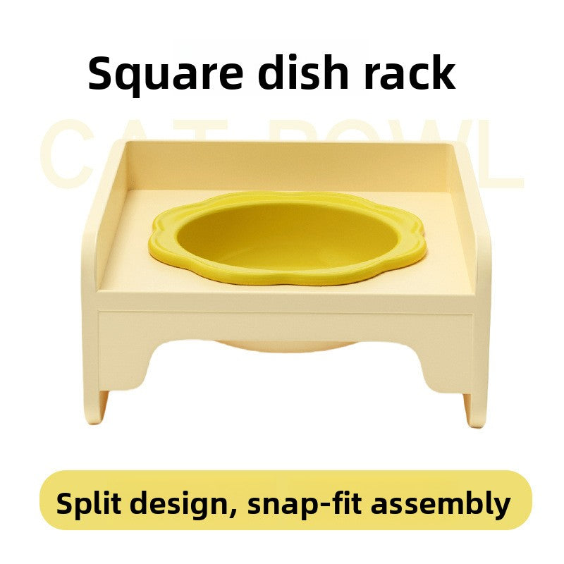 Purple Ceramic Raised Cat Bowl with Splash Proof Stand 250ml Elevated Pet Feeder for Kittens and Small Dogs V888-ELOSUNG40685