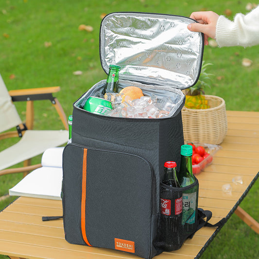 Black Large Capacity Insulated Cooler Backpack 20.5L Leakproof Thermal Lunch Bag Waterproof Soft Sided V888-ELOSUNG40712