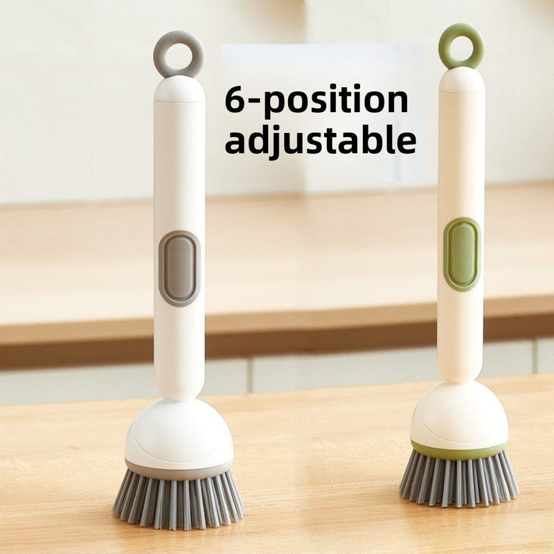 2 Pack White Kitchen Dish Brush with Soap Dispenser Adjustable Handle 360 Degree Cleaning Scrubber V888-ELOSUNG40715