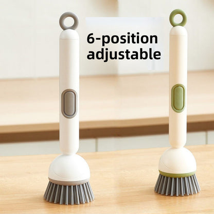 2 Pack White Kitchen Dish Brush with Soap Dispenser Adjustable Handle 360 Degree Cleaning Scrubber V888-ELOSUNG40715