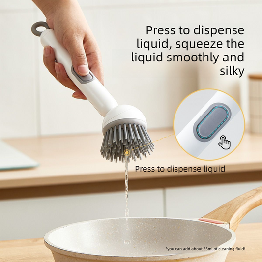 2 Pack Green Kitchen Dish Brush with Soap Dispenser Adjustable Handle 360 Degree Cleaning Scrubber V888-ELOSUNG40716