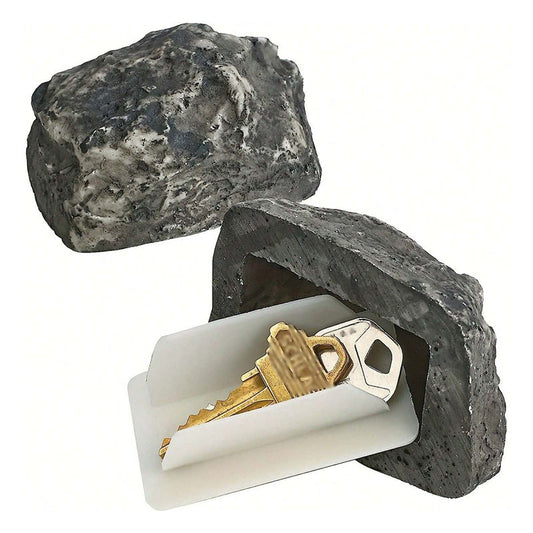2 Pack Realistic Faux Rock Key Hider Outdoor Spare Key Safe Box Weatherproof Secret Compartment for Garden V888-ELOSUNG40717