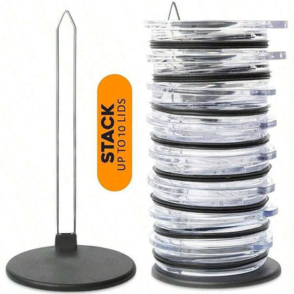 5-PCS Universal Tumbler Lid Organizer Stand Vertical Storage Rack for Kitchen Cabinets Holds Up to 10 Lids V888-ELOSUNG40718