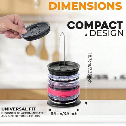 5-PCS Universal Tumbler Lid Organizer Stand Vertical Storage Rack for Kitchen Cabinets Holds Up to 10 Lids V888-ELOSUNG40718