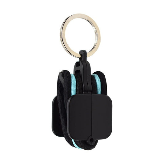 3-PCS Black Portable Hair Tie Organizer Keychain Compact Hair Accessories Holder with Clip for Travel School V888-ELOSUNG40745