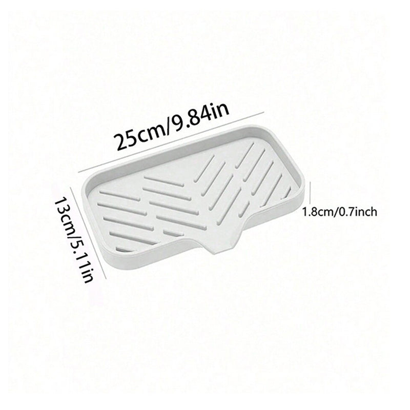3-PCS Grey Large Drainable Soap Dish Tray with Anti-Slip Base for Bathroom Sink - Keeps Soap Dry and V888-ELOSUNG40757