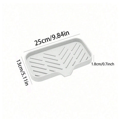 3-PCS Grey Large Drainable Soap Dish Tray with Anti-Slip Base for Bathroom Sink - Keeps Soap Dry and V888-ELOSUNG40757