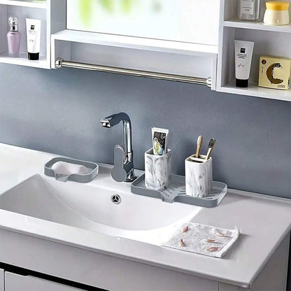 3-PCS White Large Drainable Soap Dish Tray with Anti-Slip Base for Bathroom Sink - Keeps Soap Dry and V888-ELOSUNG40758