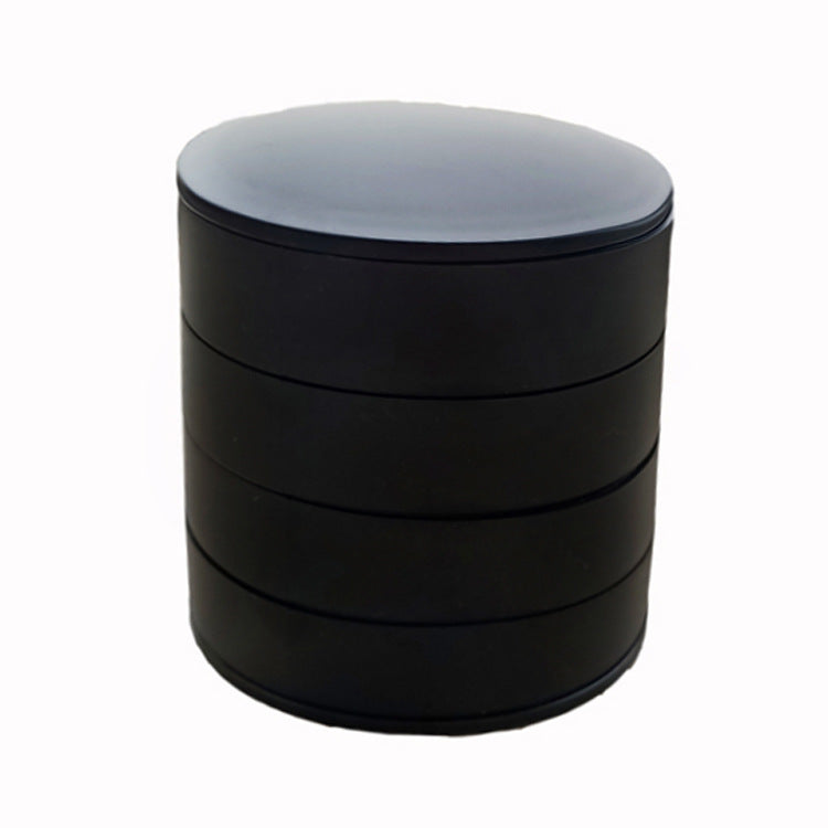 2 Pack Black Nordic Style Rotating Jewellery Storage Box 4-Layer Dustproof Organiser Case with Felt Lining V888-ELOSUNG40798