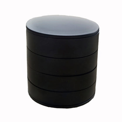 2 Pack Black Nordic Style Rotating Jewellery Storage Box 4-Layer Dustproof Organiser Case with Felt Lining V888-ELOSUNG40798