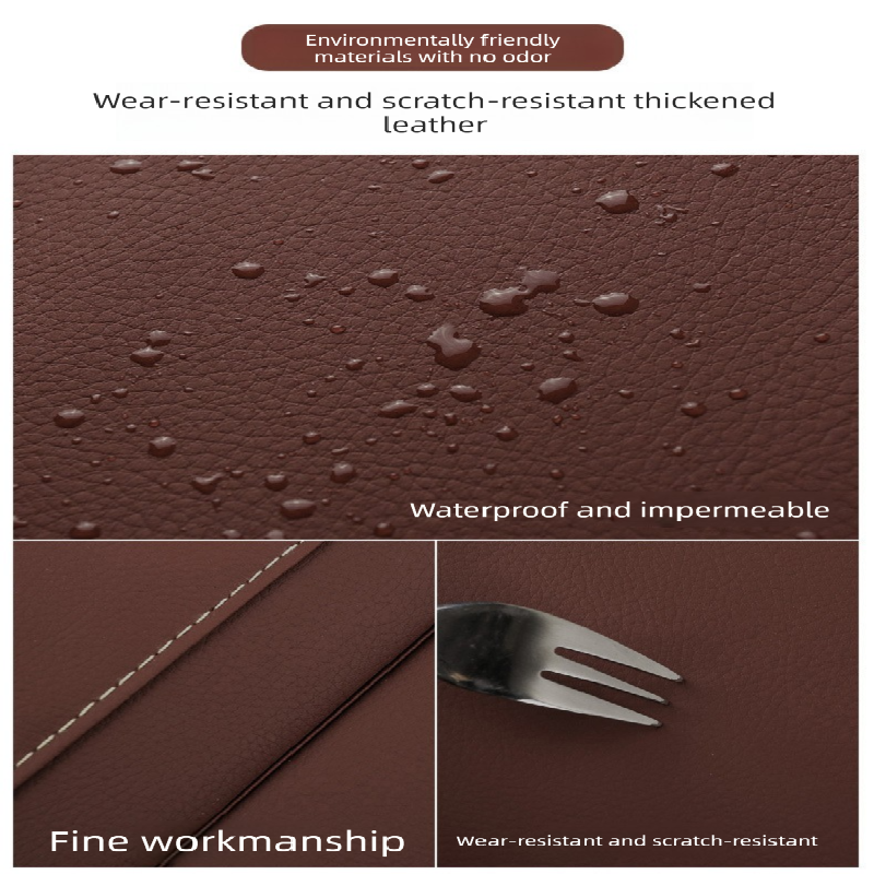 2-PCS Wine red PU Leather Car Back Seat Organizer Kick Mat with Touch Screen Tablet Holder Multi-Pocket V888-ELOSUNG40806