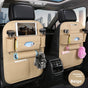2-PCS Beige PU Leather Car Back Seat Organizer Kick Mat with Touch Screen Tablet Holder Multi-Pocket Travel V888-ELOSUNG40807
