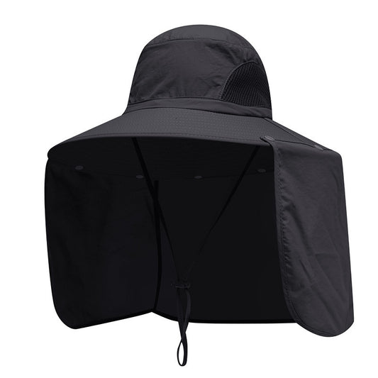 Black UPF 50+ Sun Protection Fishing Hat Wide Brim Neck Flap Quick Dry Bucket Hat for Outdoor Hiking and V888-ELOSUNG40856
