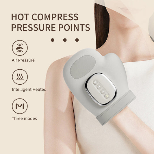 Grey Electric Cordless Hand Massager with Heat and Air Compression Smart Finger and Palm Massager for V888-ELOSUNG40866