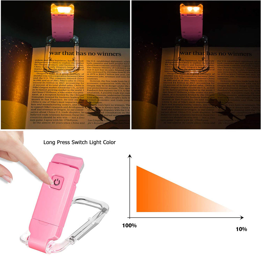 2-PCS Black Mini USB Rechargeable LED Book Light Eye Protection Reading Lamp with Adjustable Clip and V888-ELOSUNG40877