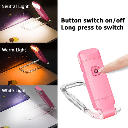 2-PCS Blue Mini USB Rechargeable LED Book Light Eye Protection Reading Lamp with Adjustable Clip and V888-ELOSUNG40879