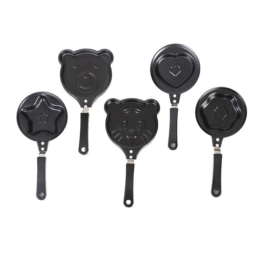 5-PCS Mini Non-Stick Egg Frying Pan Cartoon Shaped Omelette Cooker Mould for Breakfast Pancakes and Creative V888-ELOSUNG40887