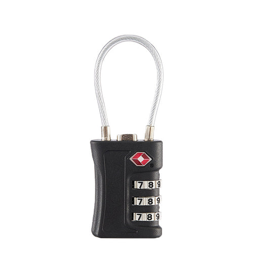 Black TSA Approved Cable Combination Padlock 3-Digit Security Lock for Travel Luggage Suitcase Gym Lockers V888-ELOSUNG40905