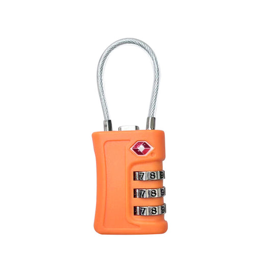 Orange-red TSA Approved Cable Combination Padlock 3-Digit Security Lock for Travel Luggage Suitcase Gym V888-ELOSUNG40906