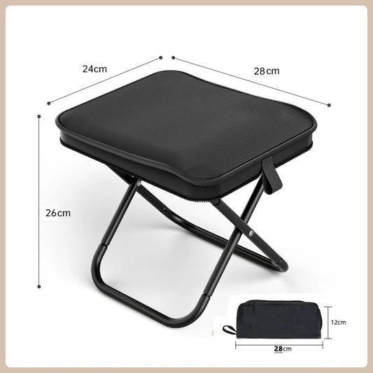 Black Ultra-Compact Portable Folding Stool 120kg Capacity Lightweight Camping Chair for Fishing Hiking and V888-ELOSUNG40917