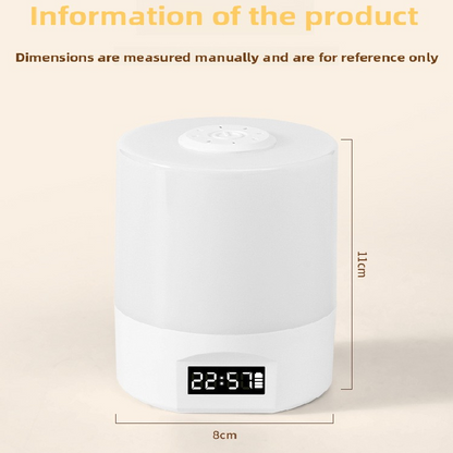 White Rechargeable LED Night Light with Remote Control Digital Clock Display 3 Color Modes Stepless Dimming V888-ELOSUNG40933
