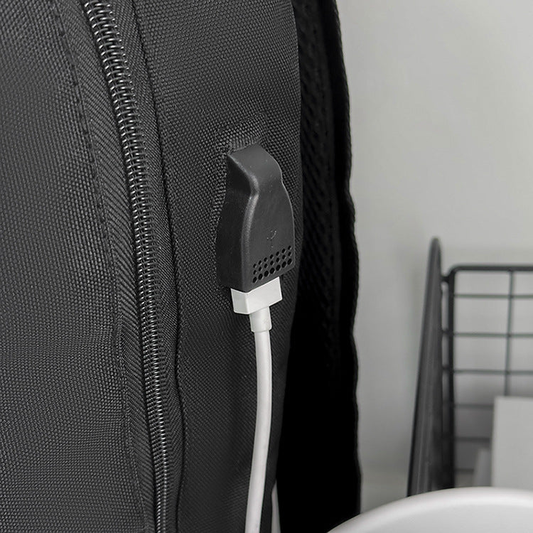 Black Large Capacity Laptop Backpack Water Resistant Travel Daypack with USB Charging Port for University V888-ELOSUNG40936