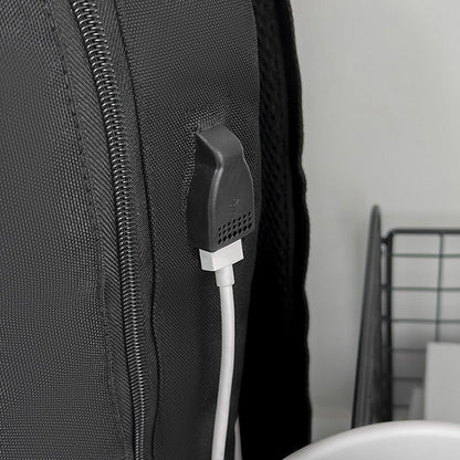 Black Large Capacity Laptop Backpack Water Resistant Travel Daypack with USB Charging Port for University V888-ELOSUNG40936
