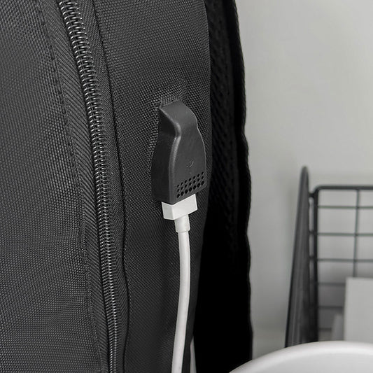 Black Large Capacity Laptop Backpack Water Resistant Travel Daypack with USB Charging Port for University V888-ELOSUNG40936