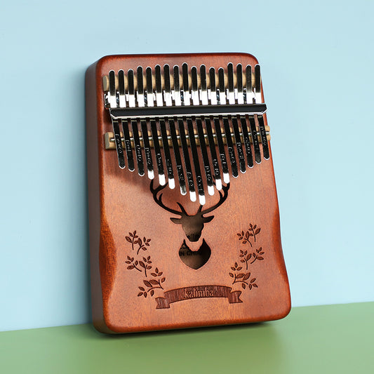 Retro forest deer 17 Key Kalimba Thumb Piano Solid Wood Portable Finger Piano for Beginners and Music Lovers V888-ELOSUNG40950
