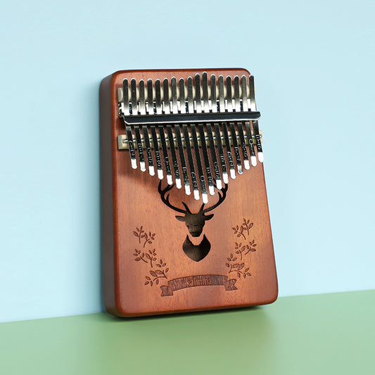 Retro forest deer 17 Key Kalimba Thumb Piano Solid Wood Portable Finger Piano for Beginners and Music Lovers V888-ELOSUNG40953