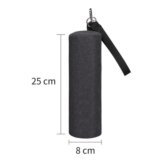 Black Insulated Golf Beer Cooler Bag Cylindrical Tube Design with PEVA Lining 25cm Portable Crossbody V888-ELOSUNG40971