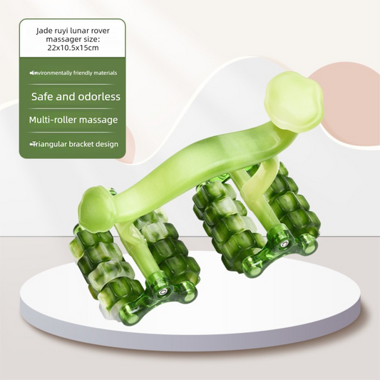 2-Pcs Green Manual Roller Massager Handheld Full Body Relaxation Tool for Back Waist Legs Moon Car Design V888-ELOSUNG40977