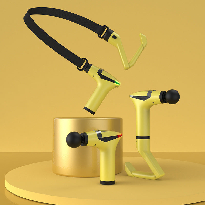 Yellow Professional Massage Gun with Extension Handle and Back Strap 12 Speeds Deep Tissue Muscle Relief for V888-ELOSUNG40983
