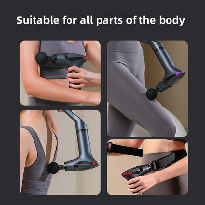 Yellow Professional Massage Gun with Extension Handle and Back Strap 12 Speeds Deep Tissue Muscle Relief for V888-ELOSUNG40983