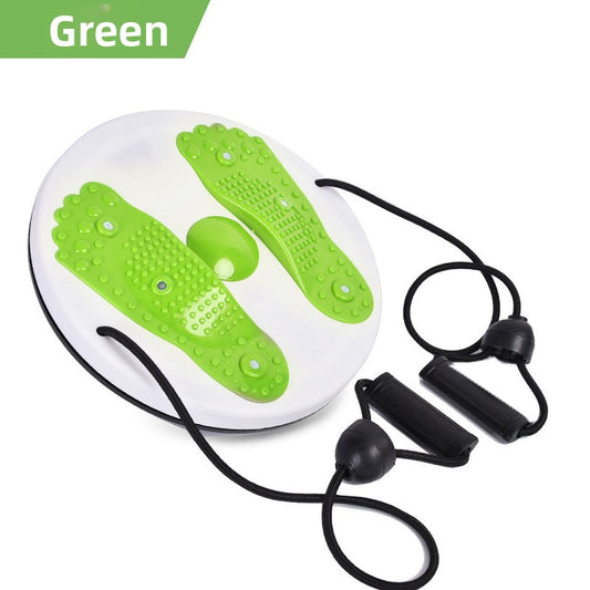 Green Magnetic Waist Twisting Disc with Resistance Bands Portable Fitness Board for Home Office Core Training V888-ELOSUNG40995