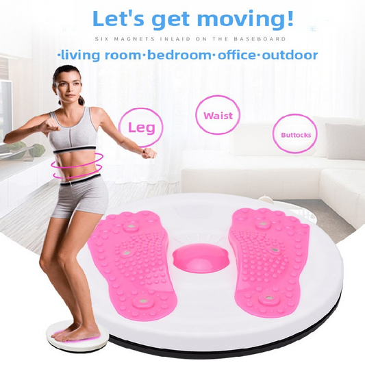 Green Magnetic Waist Twisting Disc with Resistance Bands Portable Fitness Board for Home Office Core Training V888-ELOSUNG40995