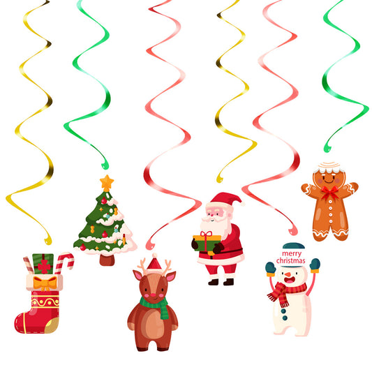 10 PCS Festive Gingerbread Man Christmas Hanging Swirl Decoration for Australian Holiday Cheer V888-ELOSUNG41001