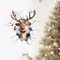 10 PCS Creative 3D Reindeer Peeking Through Wall Christmas PVC Wall Decal for Australian Homes V888-ELOSUNG41014